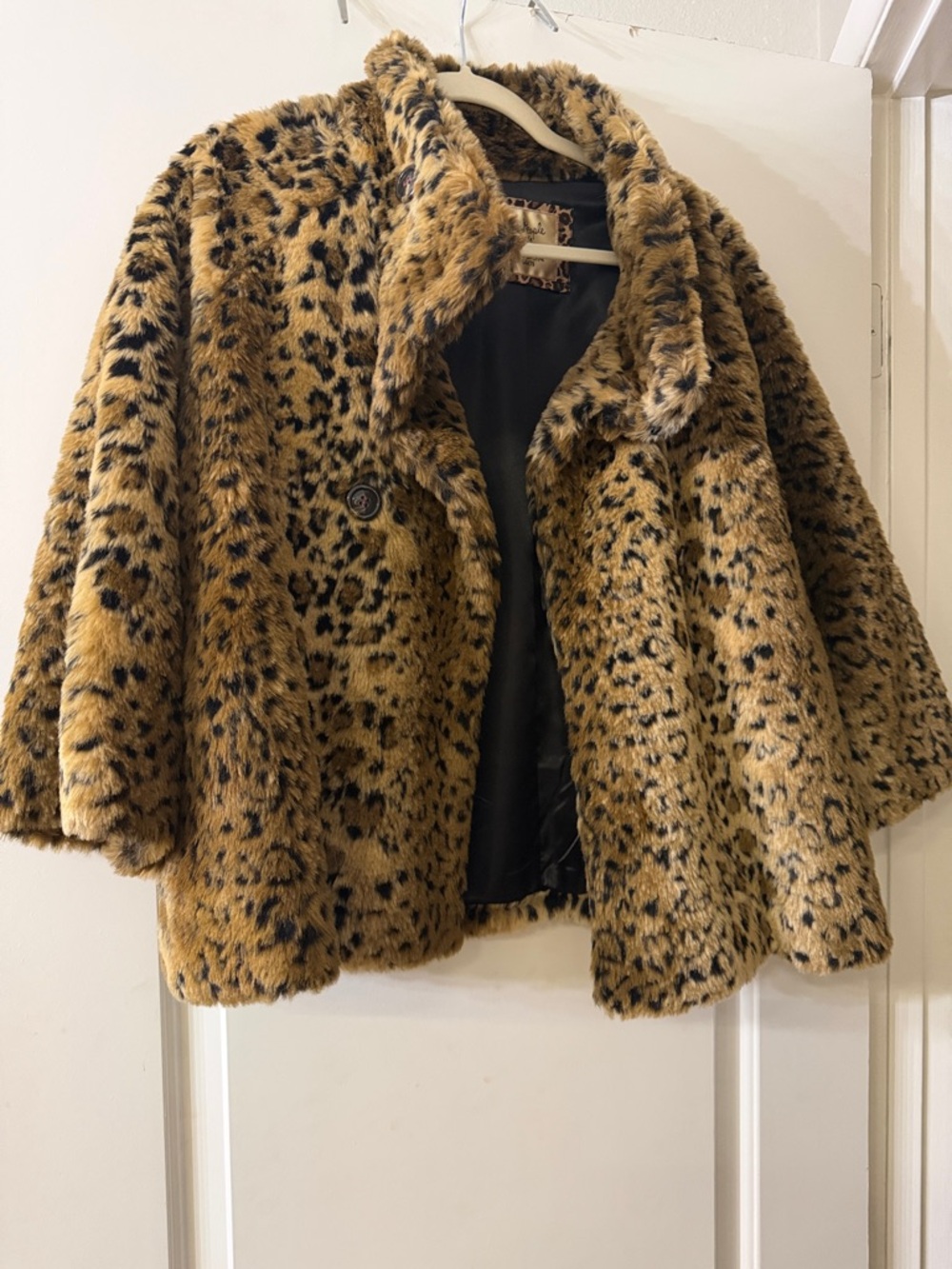 Free People Leopard Print Faux Fur Jacket in Brown & Black